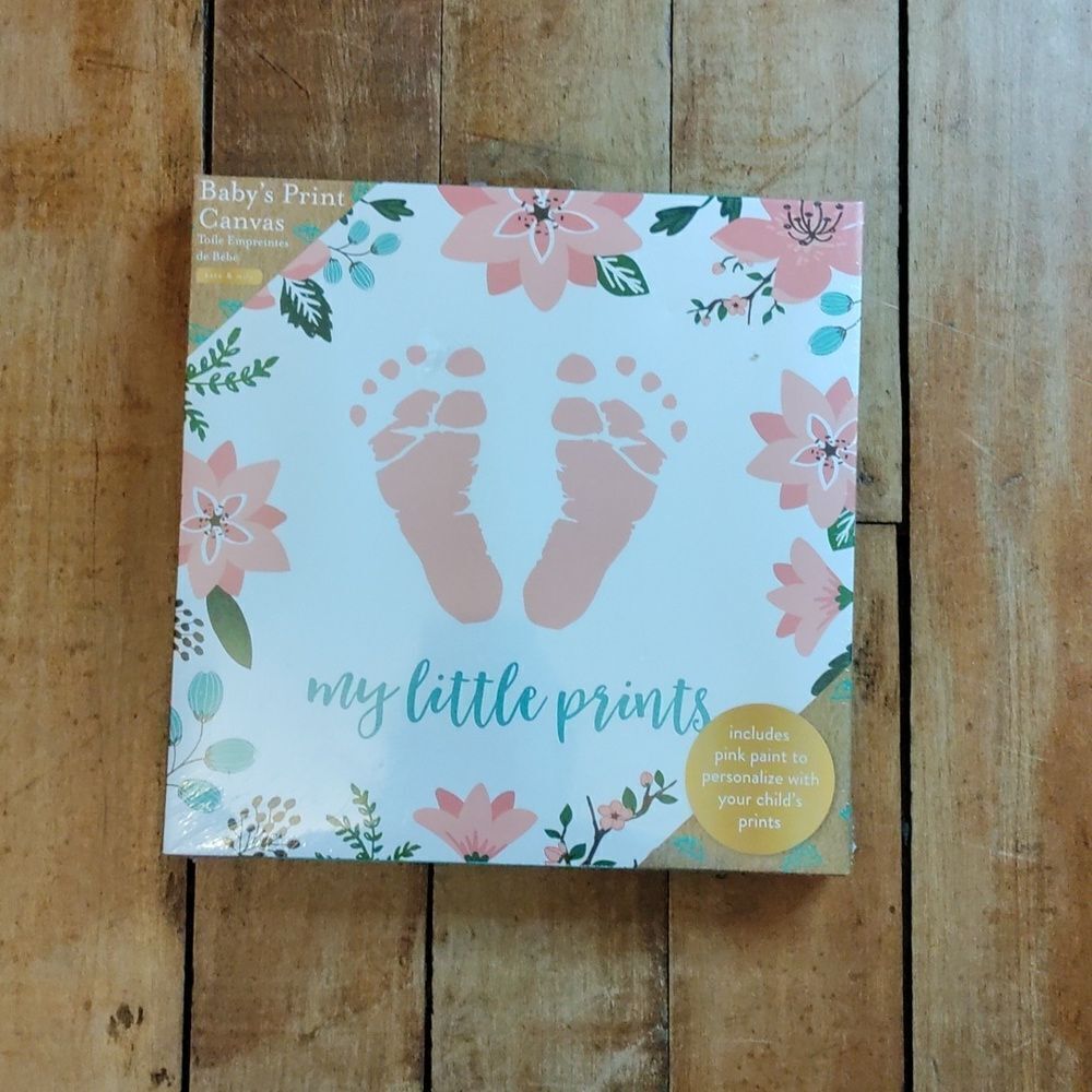 Baby Print Canvas Footprint Kit Ink New In Package Girl Boho Spring Gift